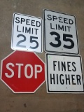Lot of 4 Street Signs