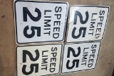4 Speed Limit Signs