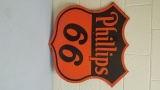 Phillips 66 Double Sided Shield Porcl. Sign