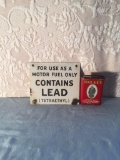 1950s Contains Lead Porcelain Sign