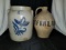 Two Cobalt Decorated Stoneware