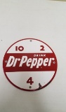 1950s Porcelain Dr. Pepper Disc Sign