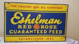 1950-60's Porcelain Red Rose Feed Sign