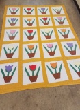 1930's Southern Handmade Tulip Quilt