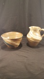 Marie Rogers Swirl Bowl & Pitcher