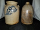 Two Cobalt Decorated Stoneware