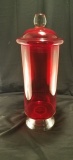 Antique Tall Pigeon Blood Red Candy Container