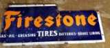 1930-40's FireStone Porcelain sign D/S