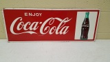 1960's Enjoy Coca-Cola Tin Sign w/Bottle