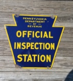 1940s Pennsylvania Inspection Station Sign