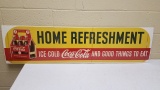 1941 Coca-Cola Home Refreshemnt Window Banner