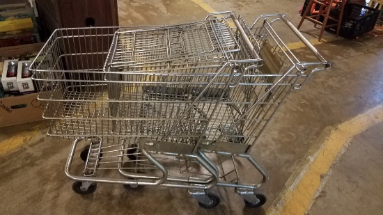 Two Vintage Shopping Carts