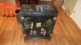 1940s Asian Black Lacquer Cabinet