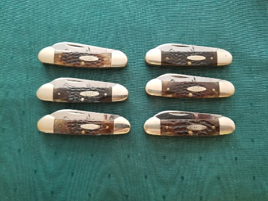 Vintage Case Canoe Lot of Six Knifes