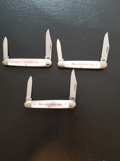 Case XX Mother of Peral Lot of Three Knifes