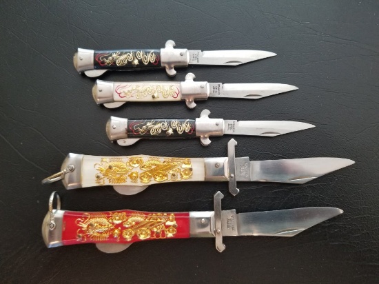 Japan Lot of folding decorated knifes lot