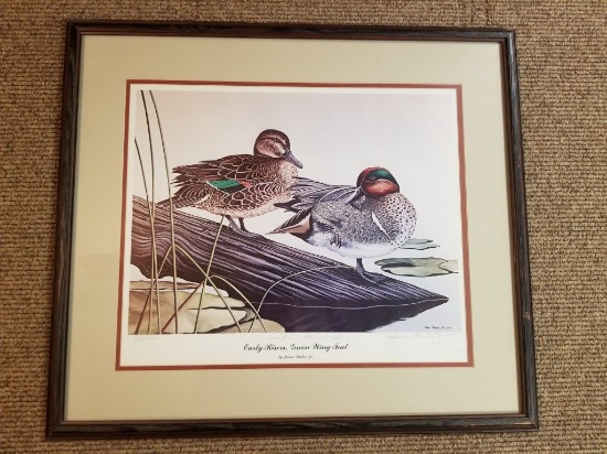 Ducks Unlimited Early Risers Green Wing Teal Print