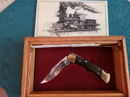 Buck Folding Knife #110A Commemorative Rail Road