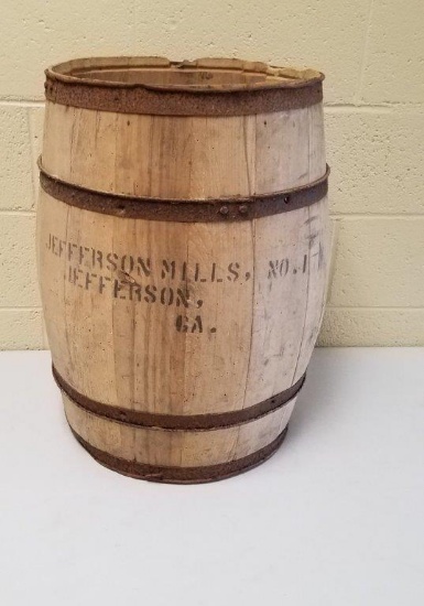 Jefferson Mills Wood Barrel