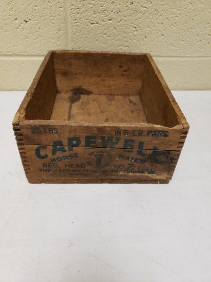 Antique Capewell Horseshoe Nail Box