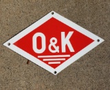 Porcelain O&K Pumps Sign