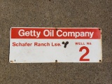 Porcelain Getty Oil Well Sign