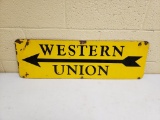 1940-50's Porcelain Western Union Sign