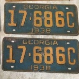 1938 Matching Pair Ga Tags