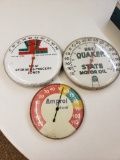 3 Vintage Round Thermometers