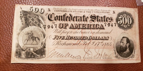 Confederate 500.00 Bill