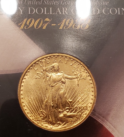 1908 20.00 Saint Gaudens Gold Coin