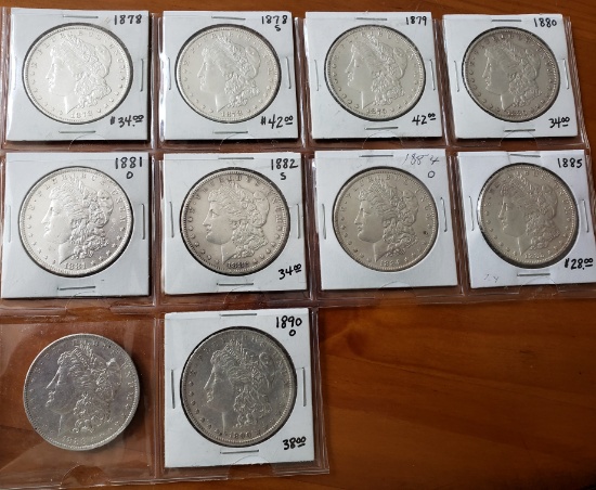 Morgan Dollar Lot of Ten Coins