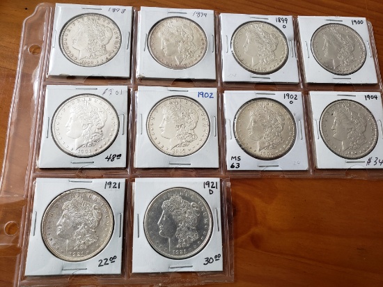 Morgan Dollar Lot of Ten coins