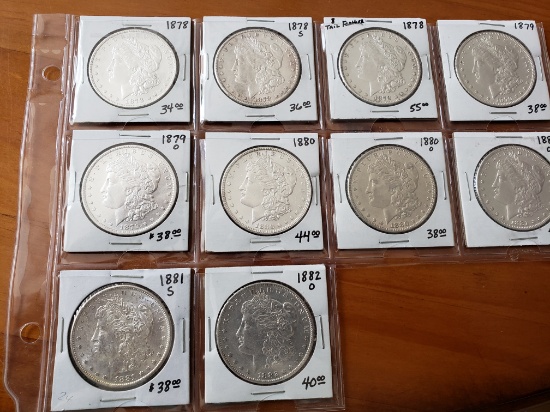 Morgan Dollar Lot of Ten Coins