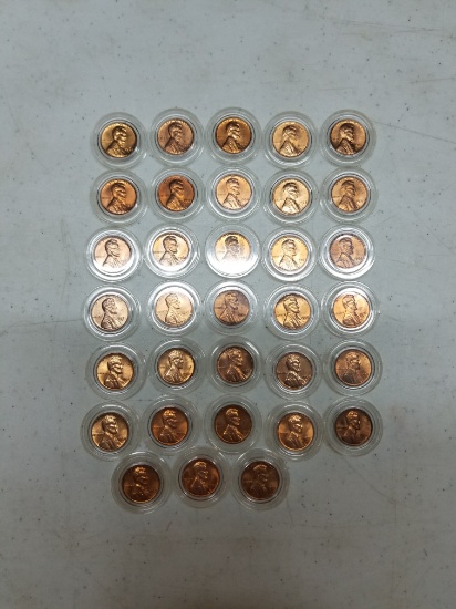 33 US Lincoln Pennies Lot MS - BU