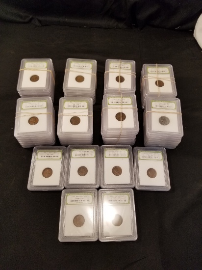 Large Lot of Slabbed Lincoln Pennies Lot of 56