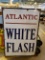 1930s Porcelain Atlantic White Flash Sign
