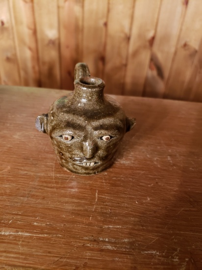 Important Miniature Anita Meaders Face Jug