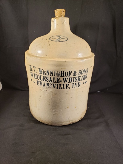 H. Benninghoff & Sons Stencil  Liquor Jug