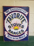 Early 1900s Favorite Stove Porcelain Sign