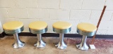 4- 1920's Lunch Counter Chrome Stools