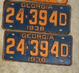 Two 1938 Georgia Car Tags