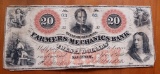 1860 $20 Savannah Ga. Bank Note