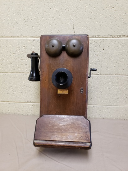 Antique Oak Crank Phone