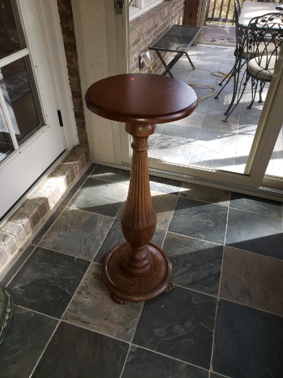 Antique Tiger Oak Plant Stand