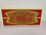1950's Coca Cola Framed Fishtail Decal