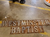 1950's Westminister Baptist Church Sign