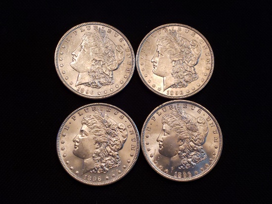 4- 1896 Morgan Silver Dollars