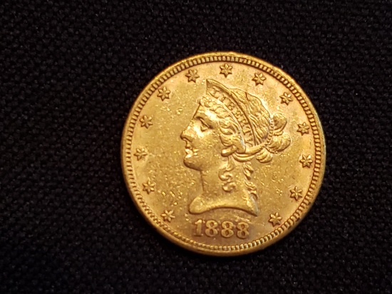 1888 S $10 Liberty Head Gold Coin