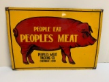 1950s People's Meat Sign